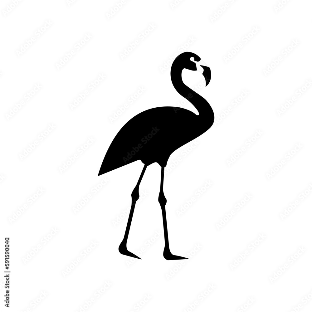 Fototapeta premium flamingo silhouette Vector Logo Design Template
