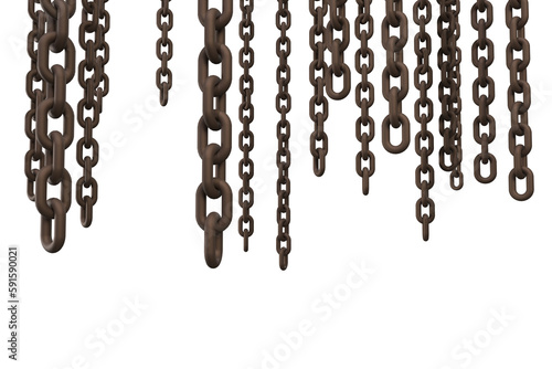 3d image of chains hanging