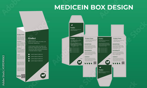 Medicine box design product packaging, label, medicine box and layout .