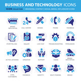Customer service, branding, influencer, contact icon set. Contact us, follower, marketing, leadership, influence, content, community and customer icons. Support and satisfaction icon set. Vector set