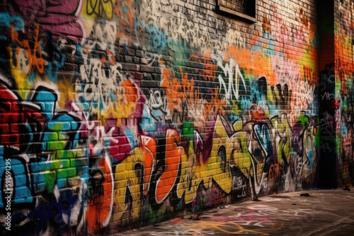 graffiti on the wall created with Generative AI technology © Robert Herhold