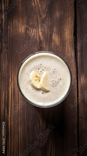 Fresh Banana Smoothie on a Rustic Table
