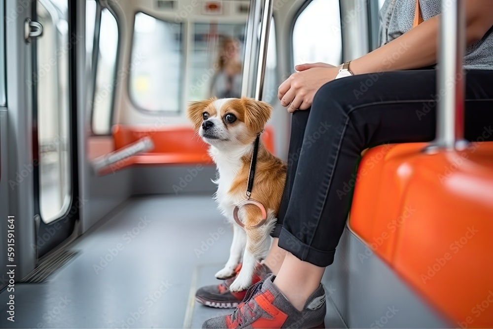 dog in public transport, generative ai
