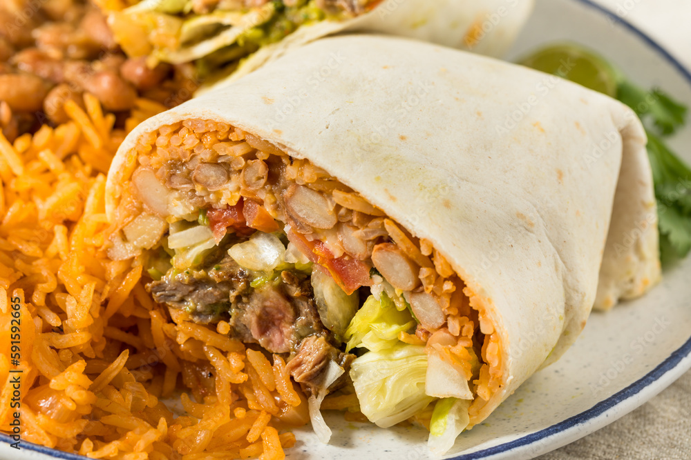 Homemade Mexican Cheesy Steak Burrito Homemade Mexican Cheesy Steak Burrito