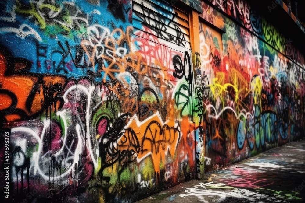 graffiti on the wall created with Generative AI technology graffiti on the wall created with Generative AI technology