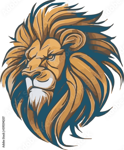 Wallpaper Mural Lion multicolor vector illustration isolated on white background Torontodigital.ca