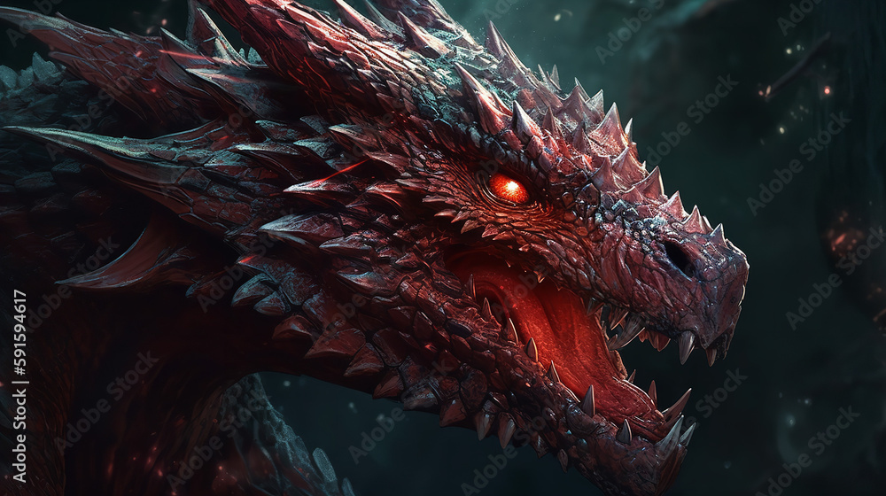 head of a red dragon
