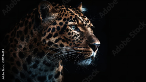 leopard on black
