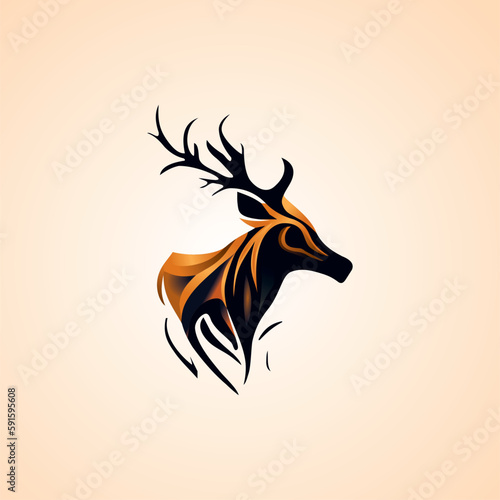 Deer Logo Design Vector Illustration