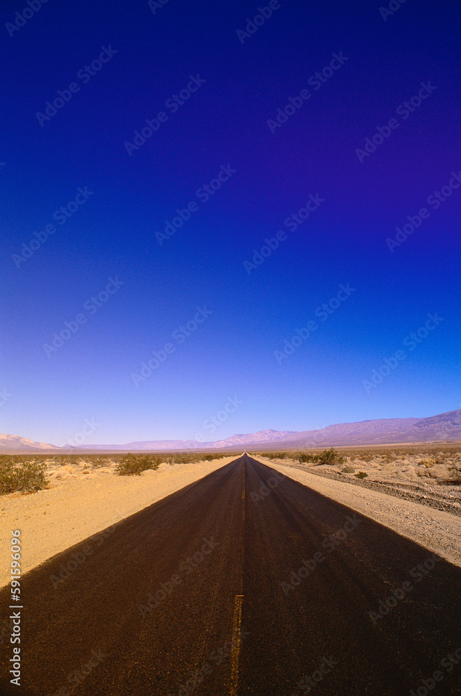 Road, Mojave Desert, California, USA Road, Mojave Desert, California, USA