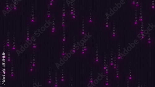 Wallpaper Mural Falling Pink Korean Letters In Matrix Style Rain Code Effect Abstract Background. Code in the Matrix Style. Digital Data Stream Torontodigital.ca