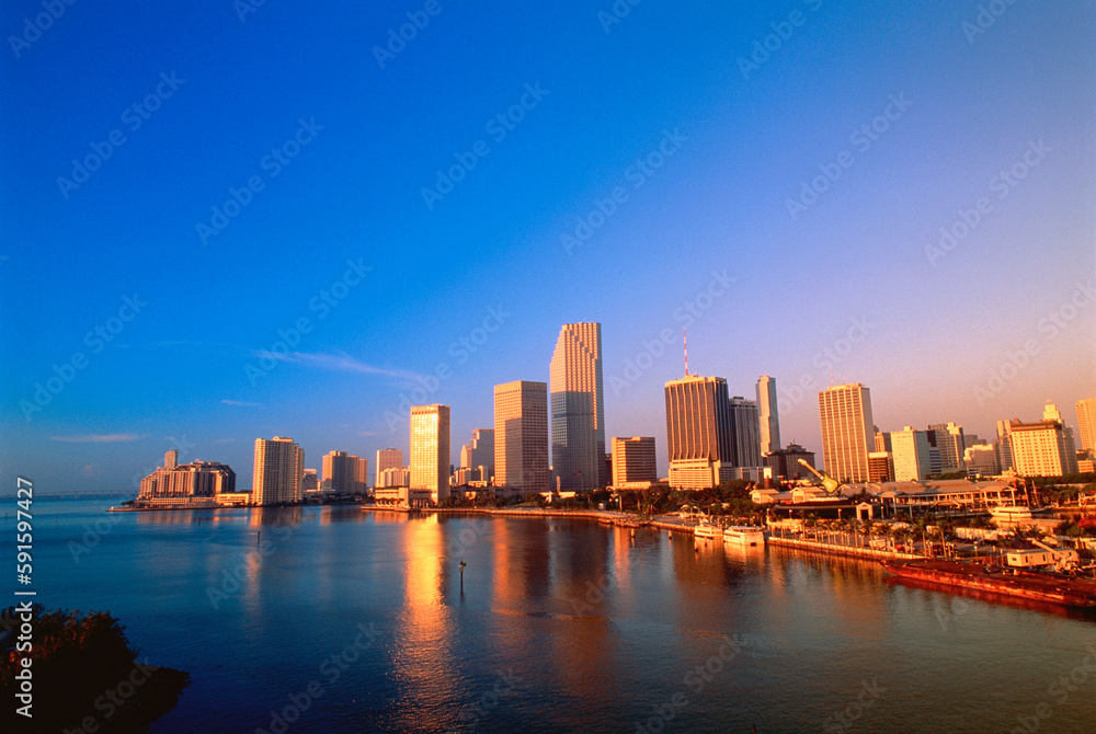 City Skyline at Sunrise Miami, Florida, USA City Skyline at Sunrise Miami, Florida, USA