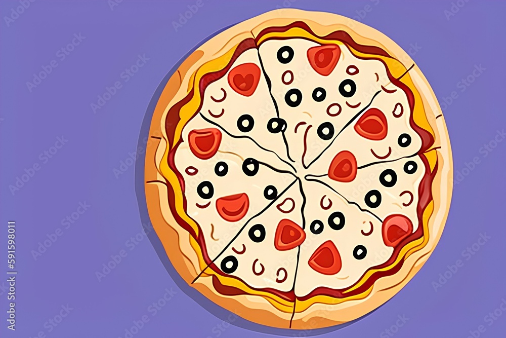 illustration of a pizza-Generate AI