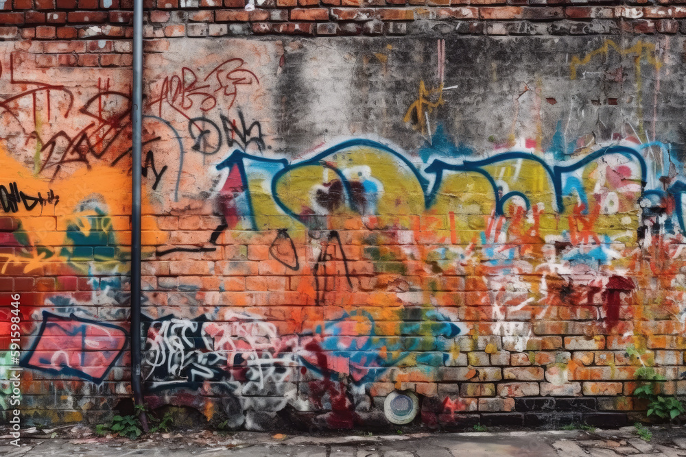 graffiti on the wall created with Generative AI technology