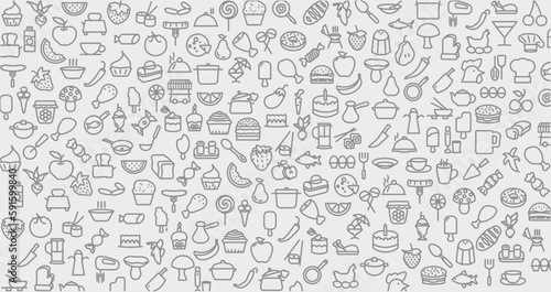 background with food icons, cooking, food icon background