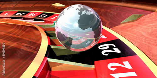 Roulette Wheel With Earth Ball