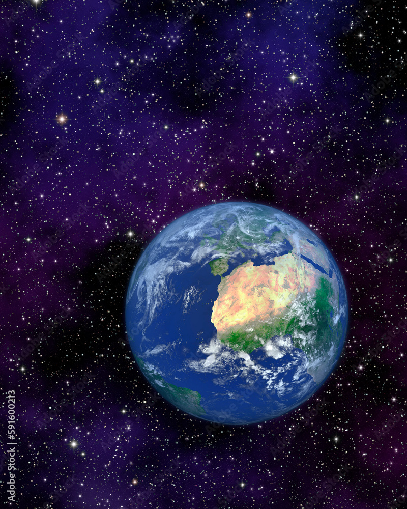 Earth With View of Europe And Africa Earth With View of Europe And Africa