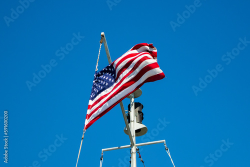 American flag on a ferry in New York City
