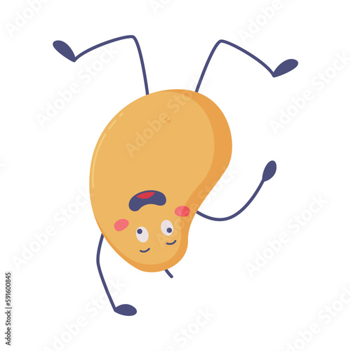 Funny Potato Character Doing Somersault Standing Upside Down Vector Illustration
