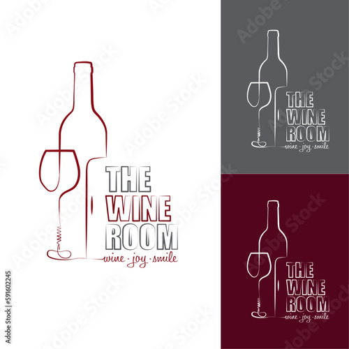 set of wine bottles and glasses