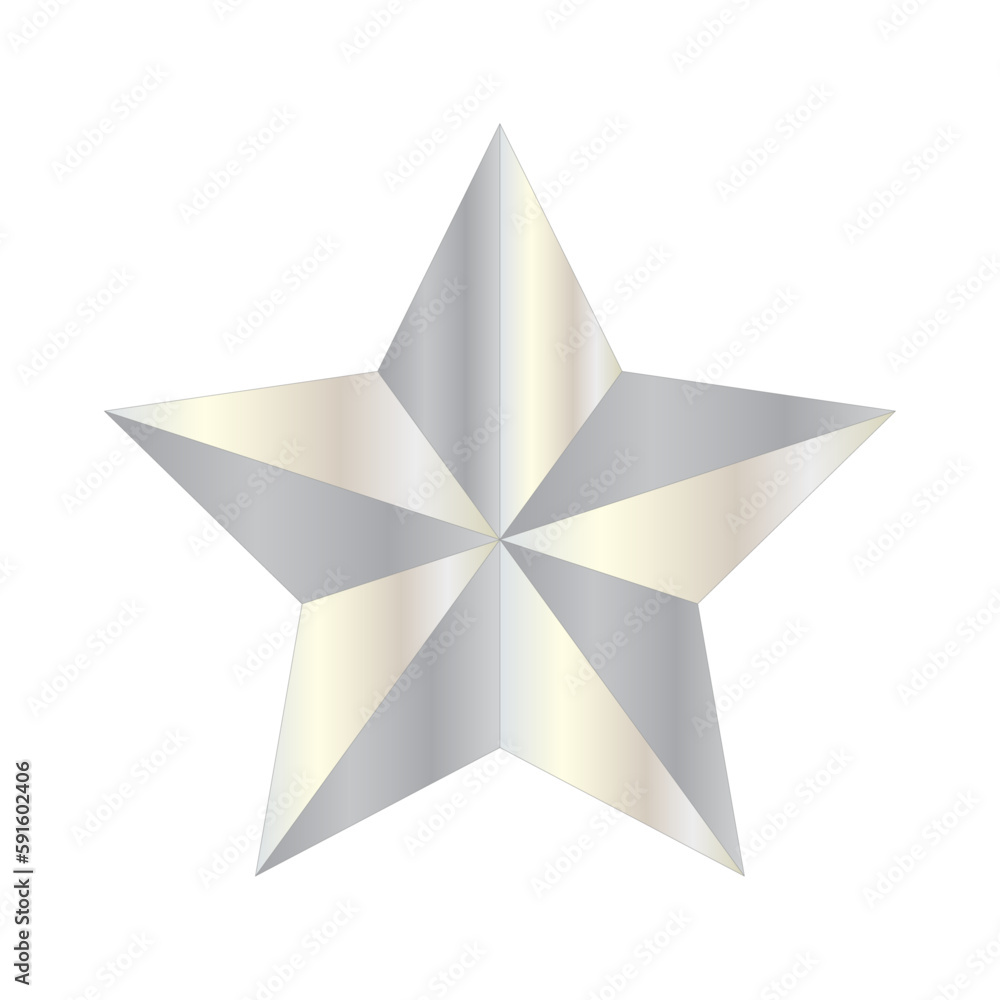 Silver star isolated on white. Silver star isolated on white.