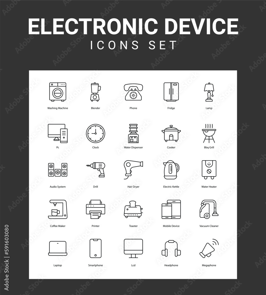 Electronic device related icon set Electronic device related icon set