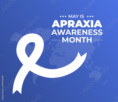 Apraxia Awareness Month background or banner design template celebrate in may