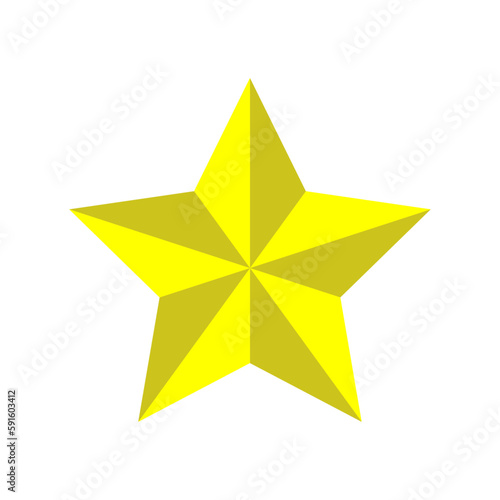 Yellow star isolated on white.Symbol star