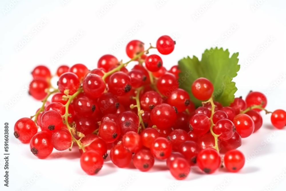 Red currant on a white background Red currant on a white background