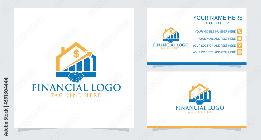 Vector abstract financial growth solutions logo design template
