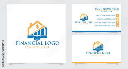 Vector abstract financial growth solutions logo design template 