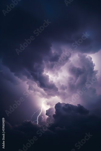 dark cloudy sky with lightning flash , in the style of tonalist color scheme