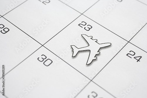 Calendar with Airplane on the 23rd photo