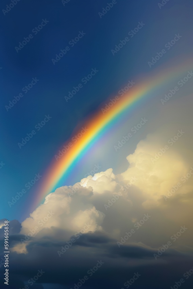 rainbow in sky, image of beautiful rainbow, rainbow and cloud