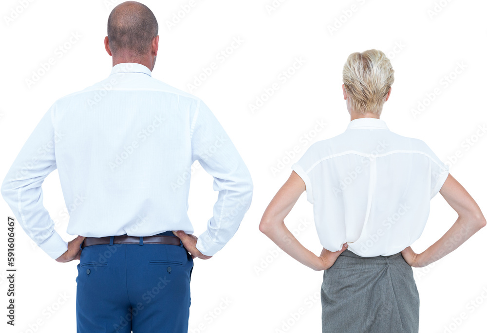 Smiling business people with hands on the hips Smiling business people with hands on the hips