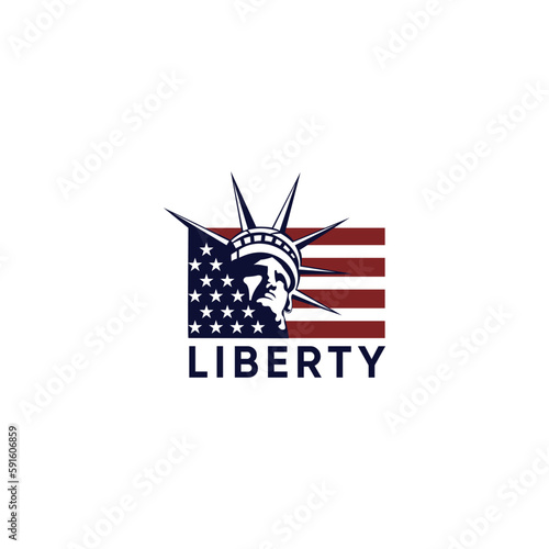 MODERN LIBERTY US FLAG VECTOR  LOGO 