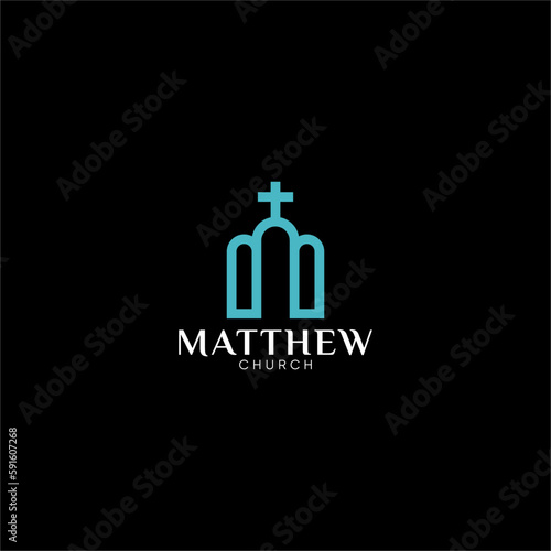 Cuadro en lienzo LETTER M CHURCH LOGO