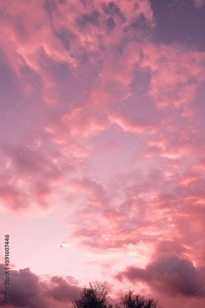 Fototapeta premium pink clouds on a sky during sunset