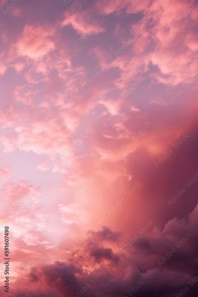 Obraz premium a pinkish sunset with clouds on high octane backgrounds