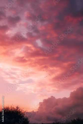 pink clouds on a sky during sunset © Fernando