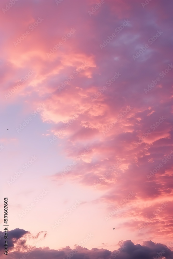 Naklejka premium some clouds are over a pink sky