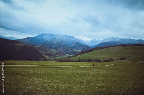 landscape in the mountains with the sky
