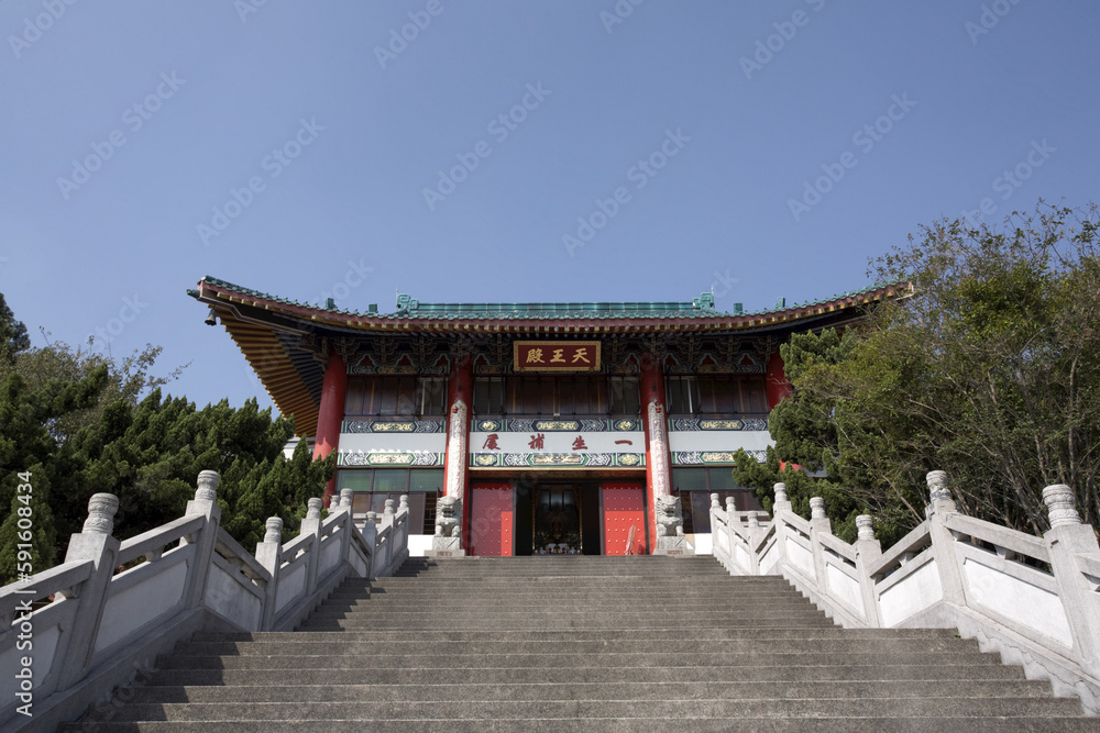 Entrance to Monastery, Chuk Lam Sim Yuen Monastery, New Territories, Hong Kong, China Entrance to Monastery, Chuk Lam Sim Yuen Monastery, New Territories, Hong Kong, China
