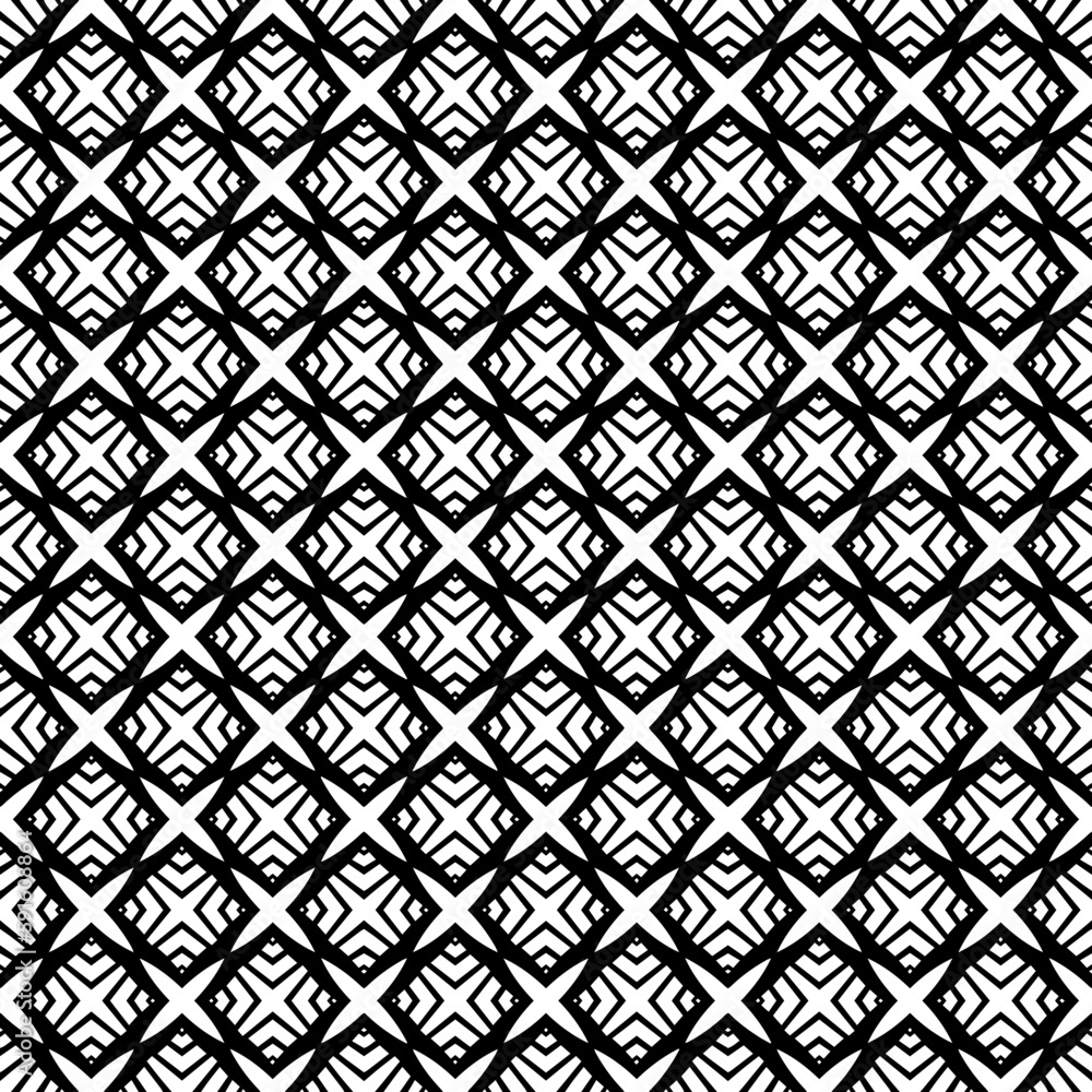 Black and white seamless pattern texture. Greyscale ornamental graphic design. Mosaic ornaments. Pattern template. Vector illustration. EPS10. Black and white seamless pattern texture. Greyscale ornamental graphic design. Mosaic ornaments. Pattern template. Vector illustration. EPS10.