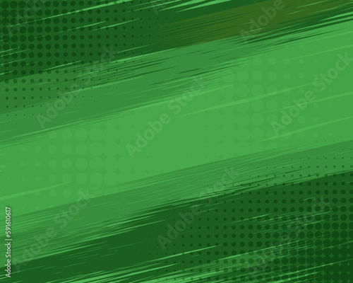 Pop art green comics book cartoon magazine cover. Cartoon funny retro pattern strip mock up. Vector halftone illustration. Vintage backdrop for comic superhero text, speech bubble, message.