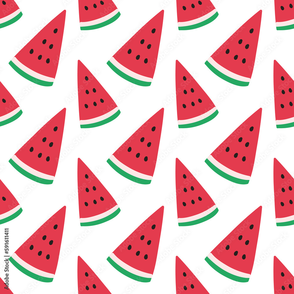 seamless watermelon pattern and background.Summer concept.Flat design. seamless watermelon pattern and background.Summer concept.Flat design.