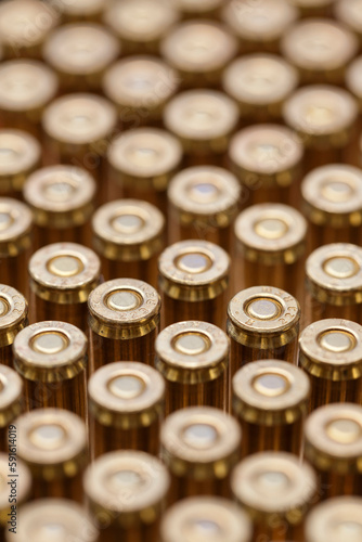 Close-up of .223 Caliber Bullets for a Rifle photo