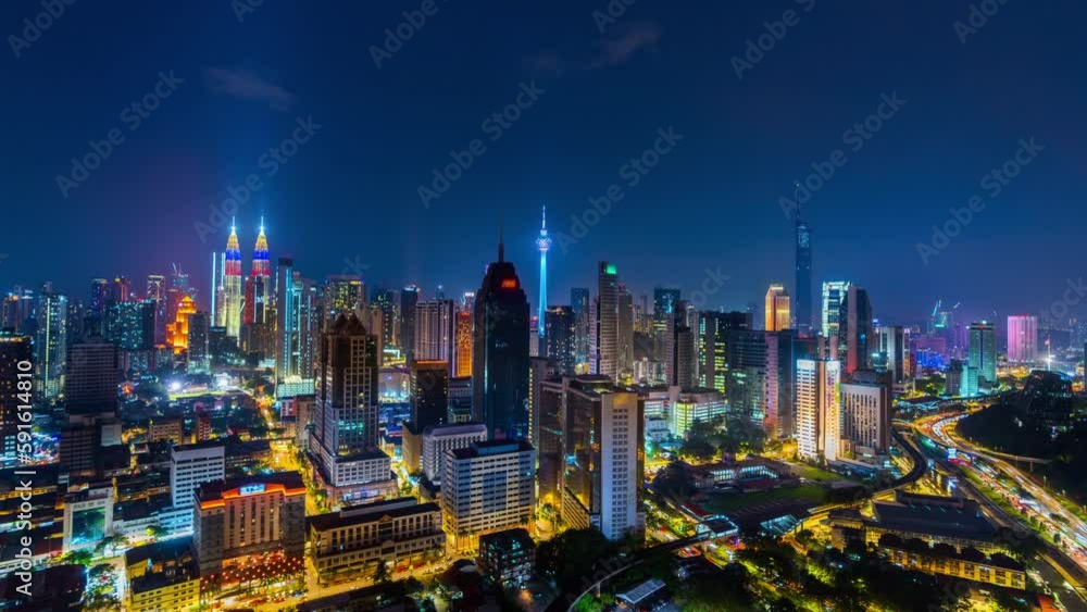 Aerial view of Kuala lumpur city at night, Malaysia. Aerial view of Kuala lumpur city at night, Malaysia.