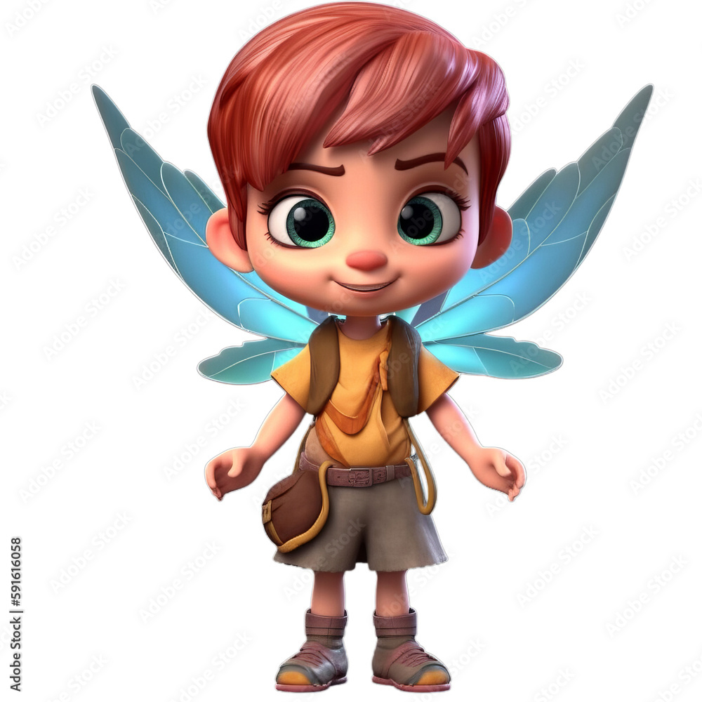 fantasy pixie, cute 3d cartoon pixie isolated on transparent background, Generative AI fantasy pixie, cute 3d cartoon pixie isolated on transparent background, Generative AI