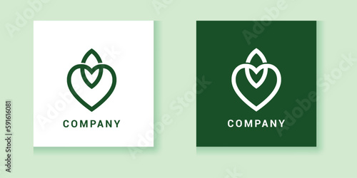 heart leaf icon symbol logo. modern logo icon template vector design